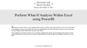 Perform What-If Analysis Within Excel using PowerBI