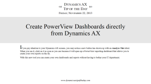 Create PowerView Dashboards directly from Dynamics AX